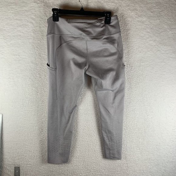 Nike Legging Womens‎ XL Gray Stretch Dri-Fit Zip Pockets Drawstring Cropped 8131 - Picture 2 of 11